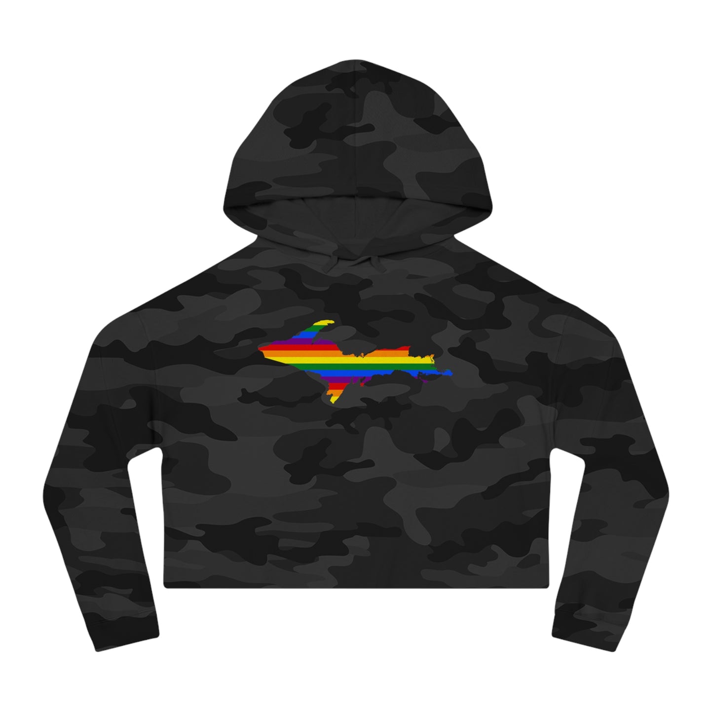 Michigan Upper Peninsula Hoodie (w/ UP Pride Flag Outline) | Lightweight Cropped