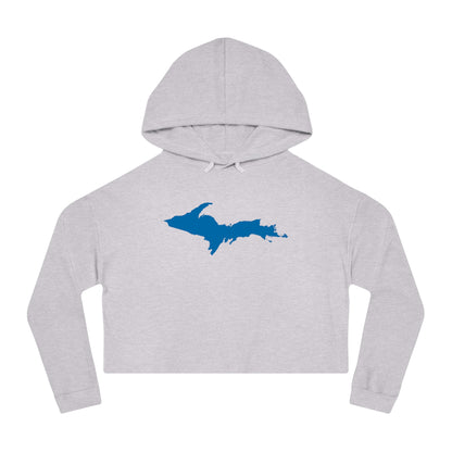 Michigan Upper Peninsula Hoodie (w/ Azure UP Outline) | Lightweight Cropped