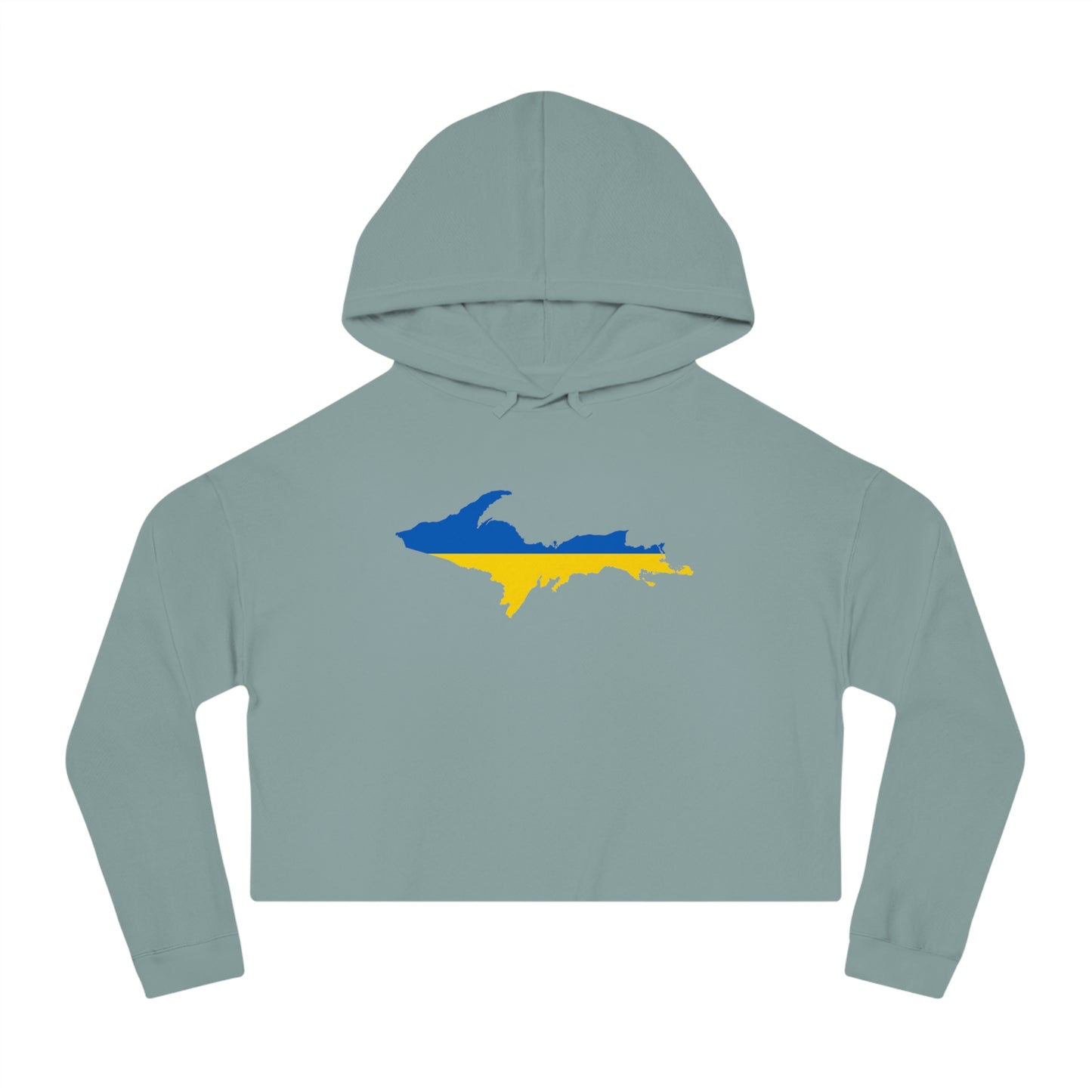 Michigan Upper Peninsula Hoodie (w/ UP Ukraine Flag Outline) | Lightweight Cropped