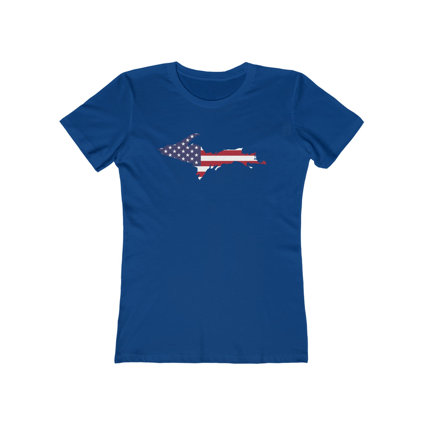 Michigan Upper Peninsula T-Shirt (w/UP MI USA Flag Outline) | Women's Boyfriend Cut