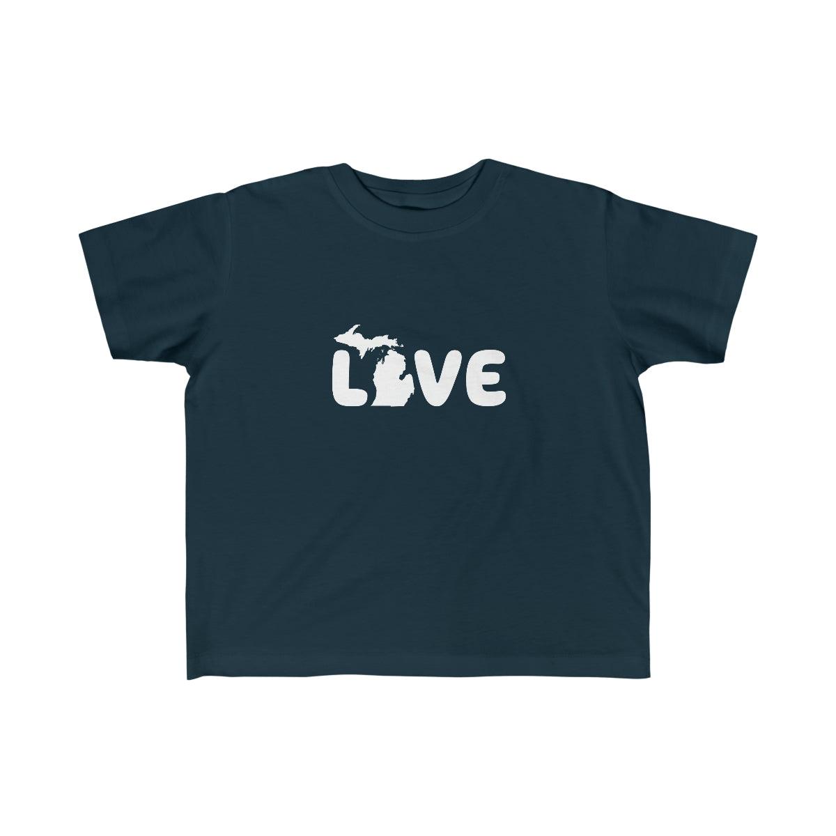 Michigan 'Love' T-Shirt  (Rounded Children's Font) | Toddler Short Sleeve - Circumspice Michigan