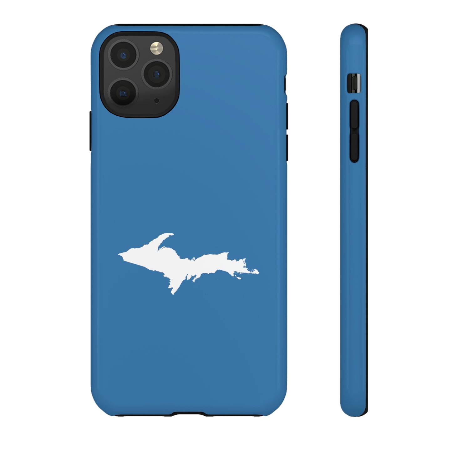 Michigan Upper Peninsula Tough Phone Case (Lake Superior Blue w/ UP Outline) | Apple iPhone