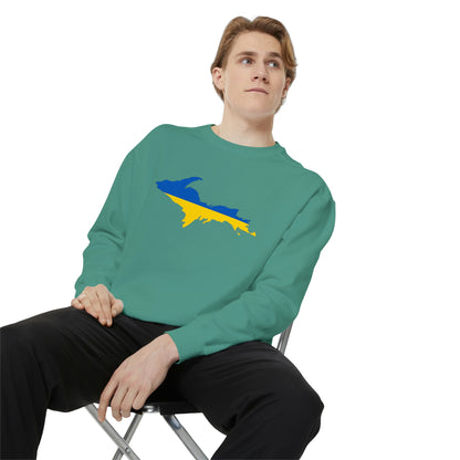 Michigan Upper Peninsula Sweatshirt (w/ UP Ukraine Outline) | Unisex Garment Dyed