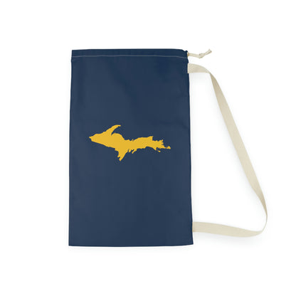Michigan Upper Peninsula Laundry Bag (Navy w/ Gold UP Outline)