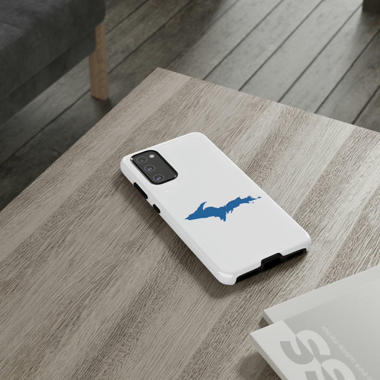 Michigan Upper Peninsula Tough Phone Case (w/ Azure UP Outline) | Samsung & Pixel Android