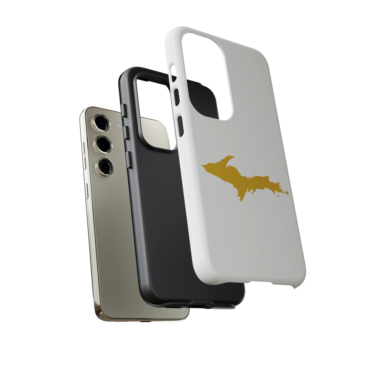 Michigan Upper Peninsula Tough Phone Case (w/ Gold UP Outline) | Samsung & Pixel Android