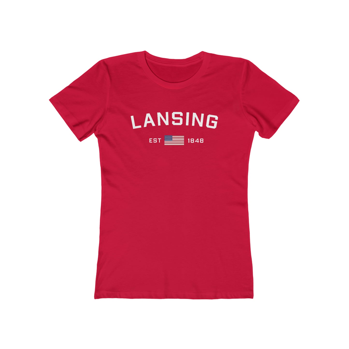 'Lansing EST 1848' (w/USA Flag Outline) | Women's Boyfriend Cut