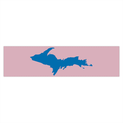 Michigan Upper Peninsula Bumper Sticker (w/ Azure UP Outline) | Pink Background