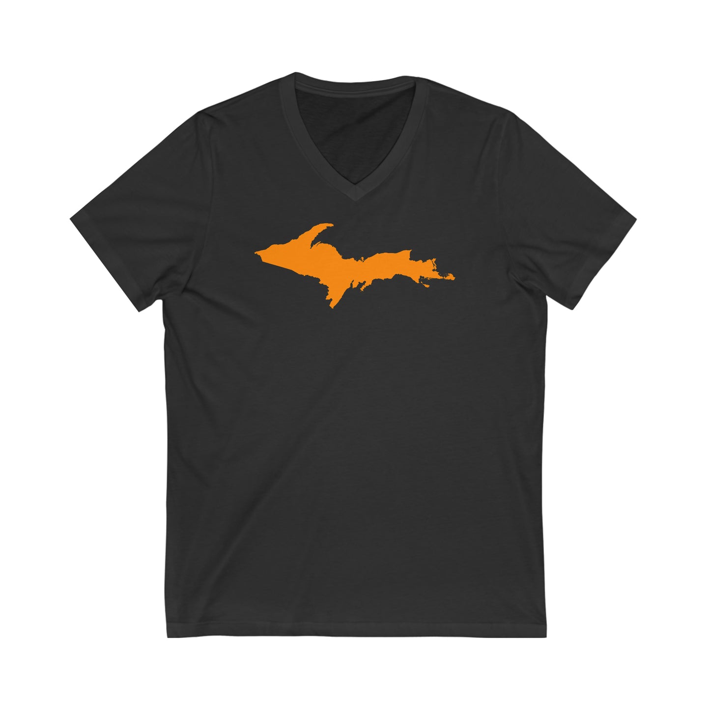 Michigan Upper Peninsula T-Shirt (w/ Orange UP Outline) | Unisex V-Neck