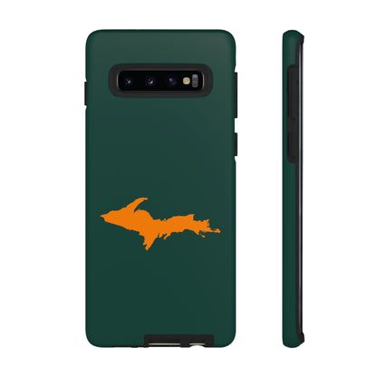 Michigan Upper Peninsula Tough Phone Case (Green w/ Orange UP Outline) | Samsung & Pixel Android