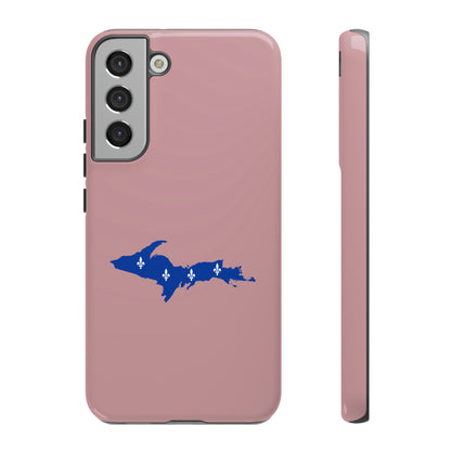 Michigan Upper Peninsula Tough Phone Case (Cherry Blossom Pink w/ UP Quebec Flag Outline) | Samsung & Pixel Android