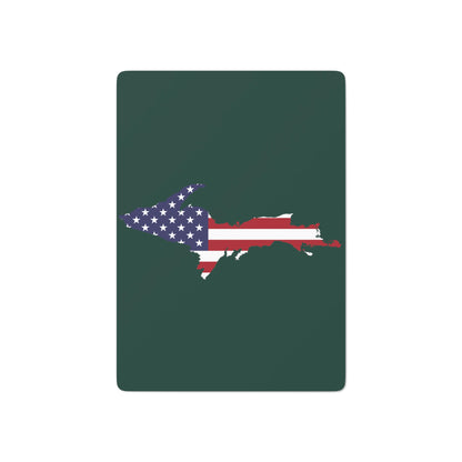 Michigan Upper Peninsula Poker Cards (Green w/ UP USA Flag Outline)