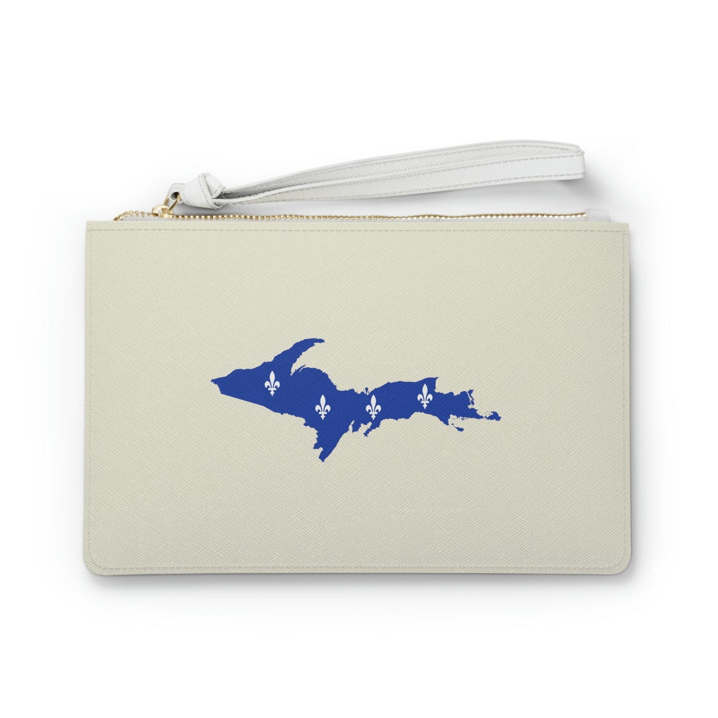 Michigan Upper Peninsula Clutch Bag (Ivory White w/ UP Quebec Flag Outline)