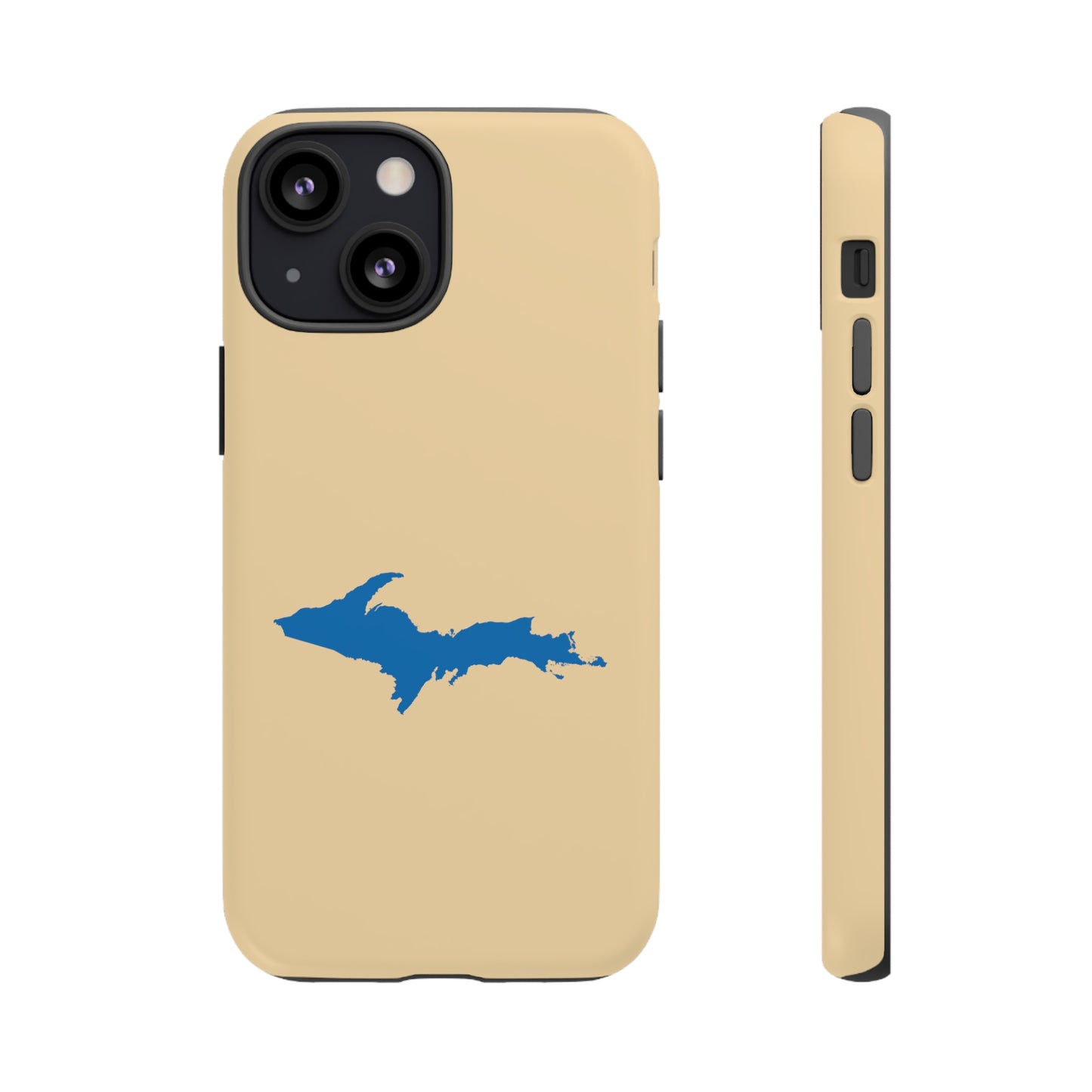 Michigan Upper Peninsula Tough Phone Case (Maple Color w/ Azure UP Outline) | Apple iPhone