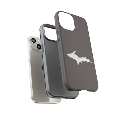 Michigan Upper Peninsula Tough Phone Case (Warren Tank Grey w/ UP Outline) | Apple iPhone