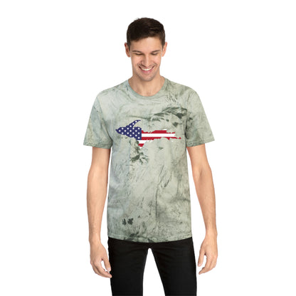 Michigan Upper Peninsula T-Shirt (w/ UP USA Flag Outline) | Unisex Color Blast