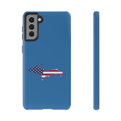 Michigan Upper Peninsula Tough Phone Case (Lake Superior Blue w/ UP USA Flag Outline) | Samsung & Pixel Android