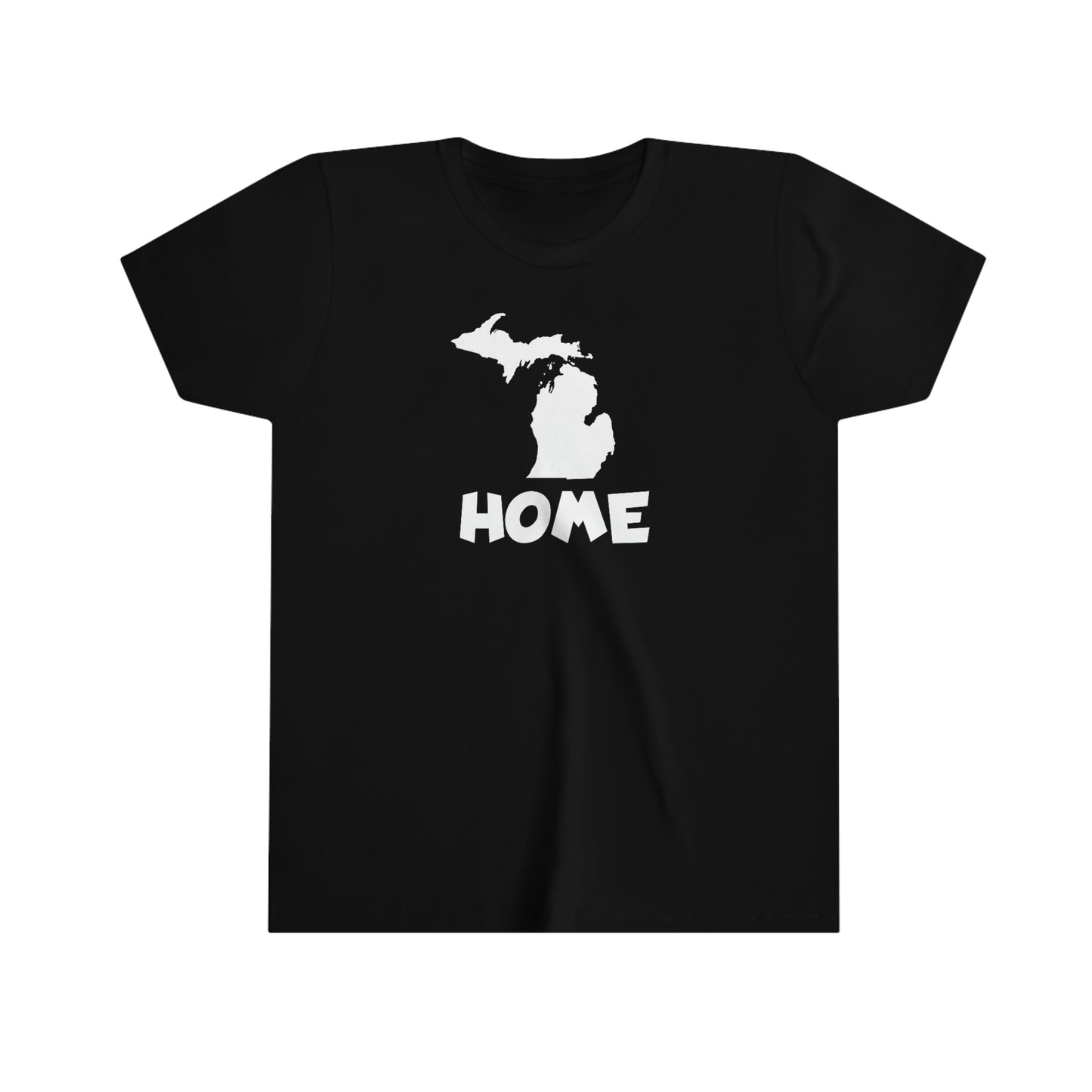 Michigan 'Home' T-Shirt (Whimsical Sans Font) | Youth Short Sleeve