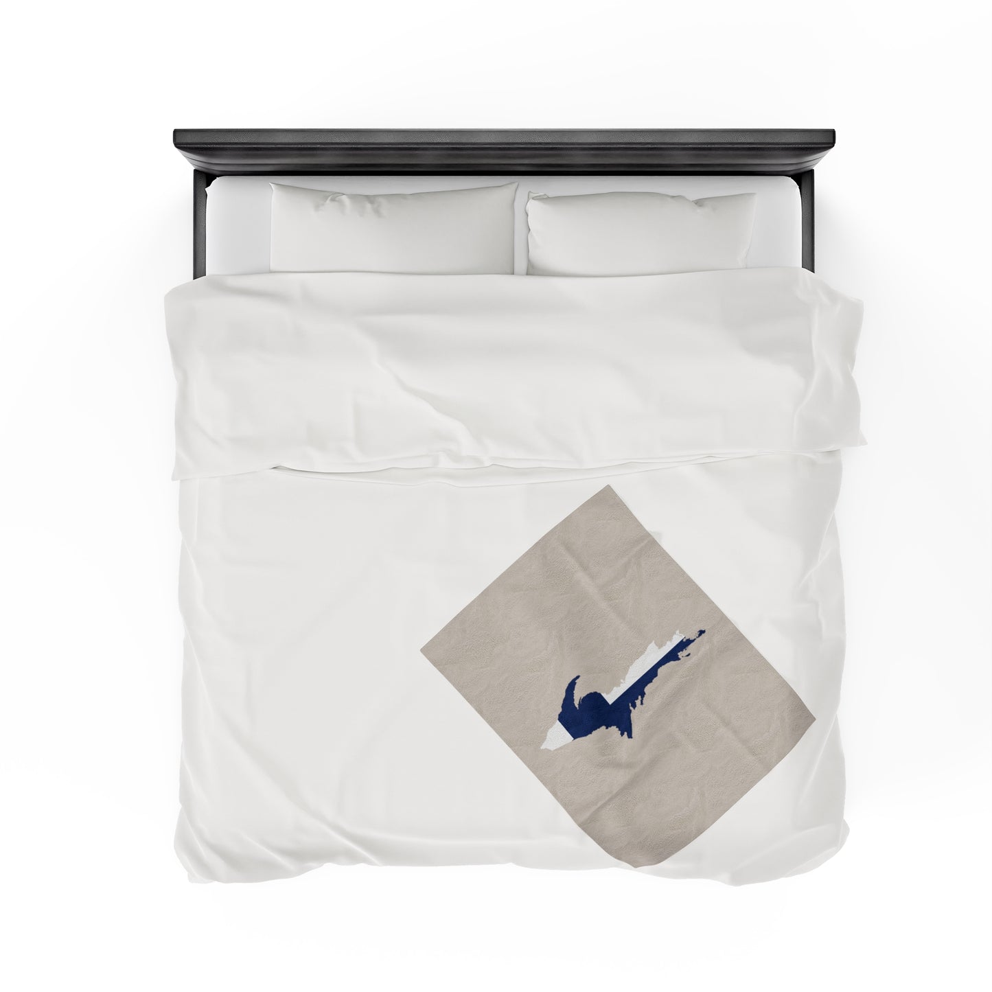 Michigan Upper Peninsula Plush Blanket (w/ UP Finland Flag Outline) | Canvas Color