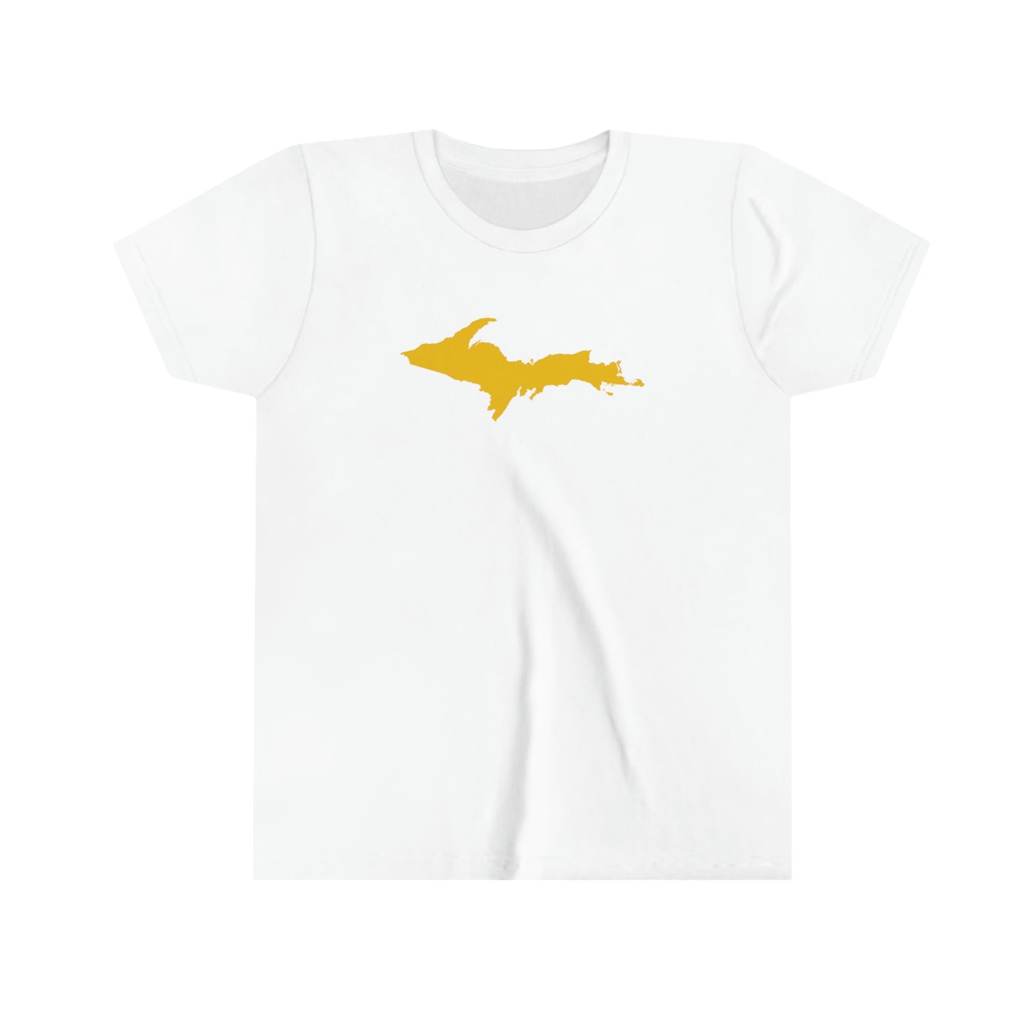 Michigan Upper Peninsula T-Shirt (w/ Gold UP Outline) | Youth Short Sleeve