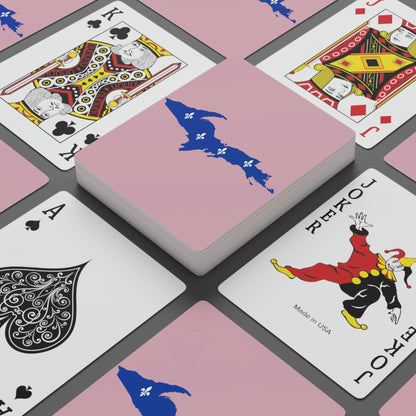 Michigan Upper Peninsula Poker Cards (Pink w/ UP Quebec Flag Outline)