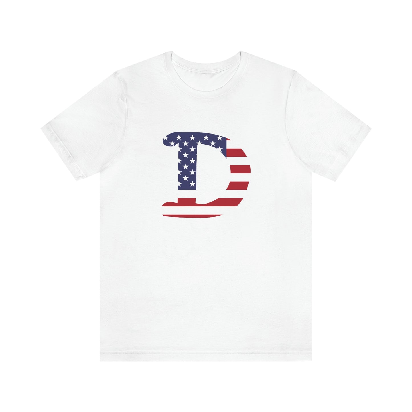 Detroit 'Old French D' T-Shirt (w/ USA Flag Outline) | Unisex Standard Fit