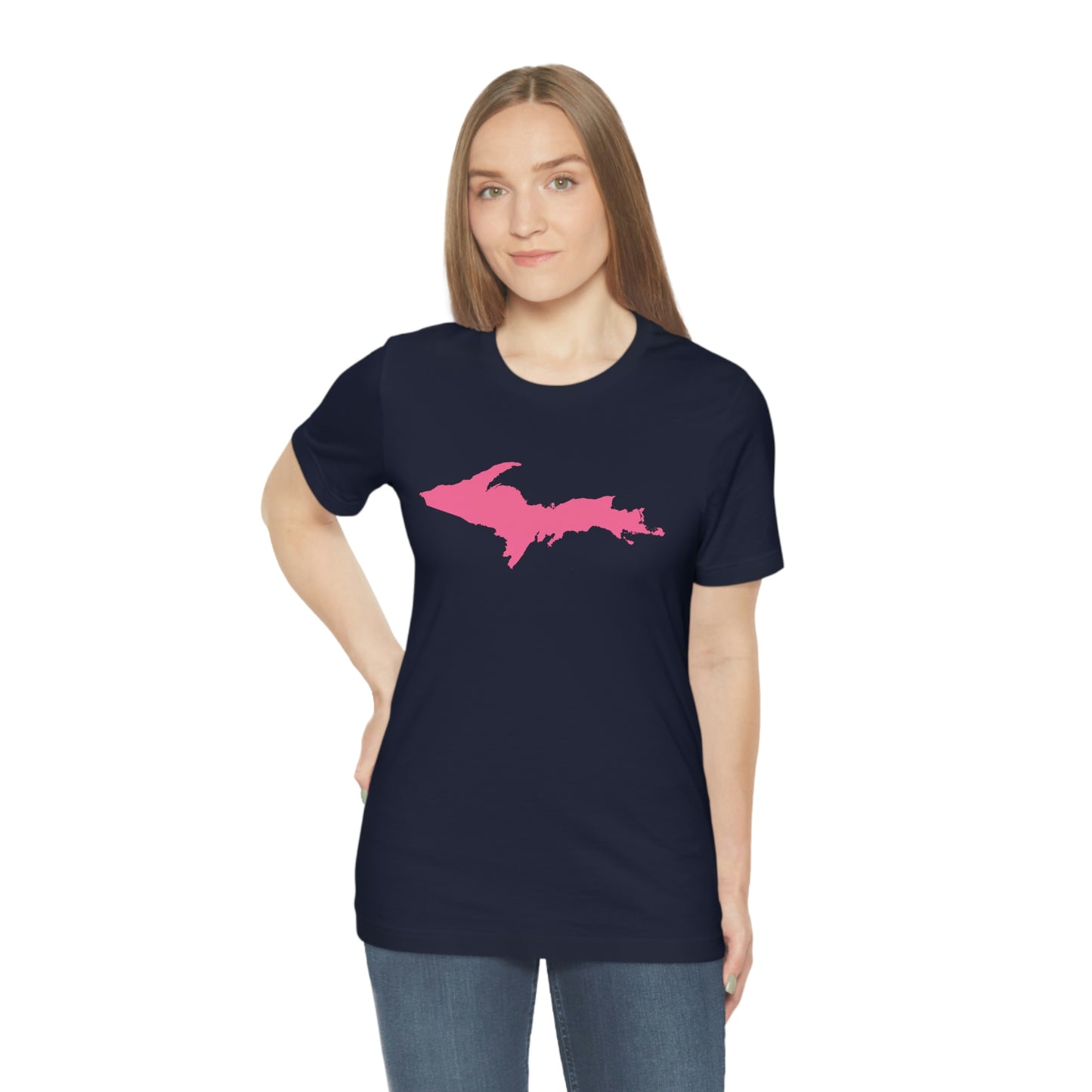 Michigan Upper Peninsula T-Shirt (w/ Pink UP Outline) | Unisex Standard Fit