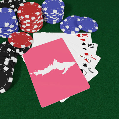 Michigan Upper Peninsula Poker Cards (Rhodochrosite Pink w/ UP Outline)