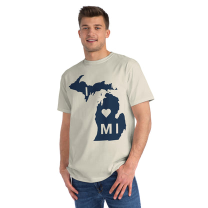 'I ♡ Michigan' T-Shirt (Full Body Outline) | Organic Unisex