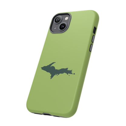 Michigan Upper Peninsula Tough Phone Case (Gooseberry Green w/ Green UP Outline) | Apple iPhone