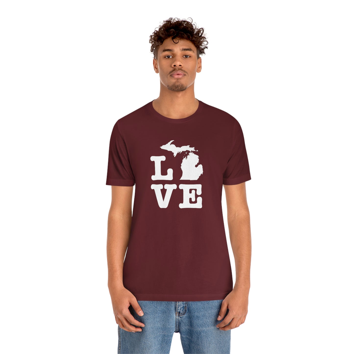 Michigan 'Love' T-Shirt (Typewriter Font) | Unisex Standard Fit