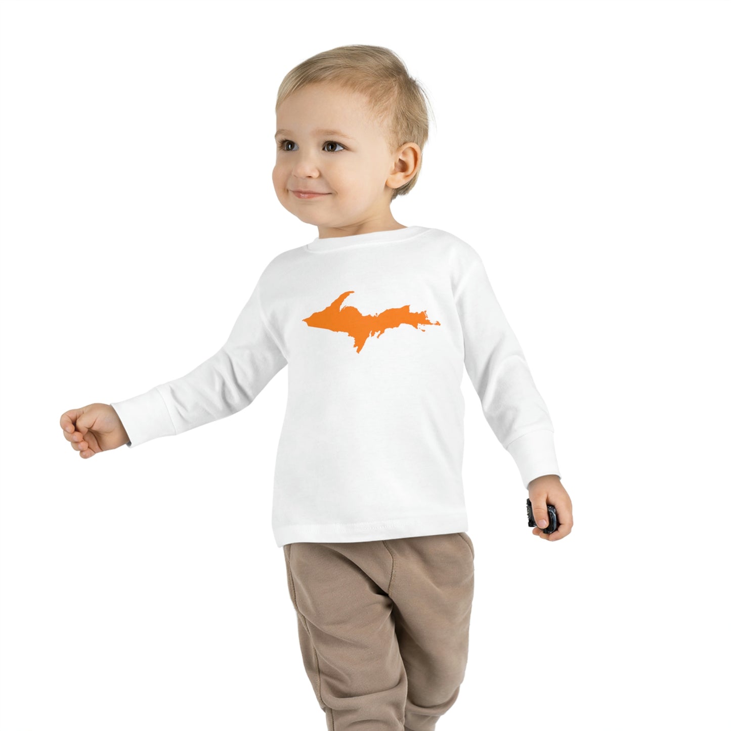 Michigan Upper Peninsula T-Shirt (w/ Orange UP Outline) | Toddler Long Sleeve