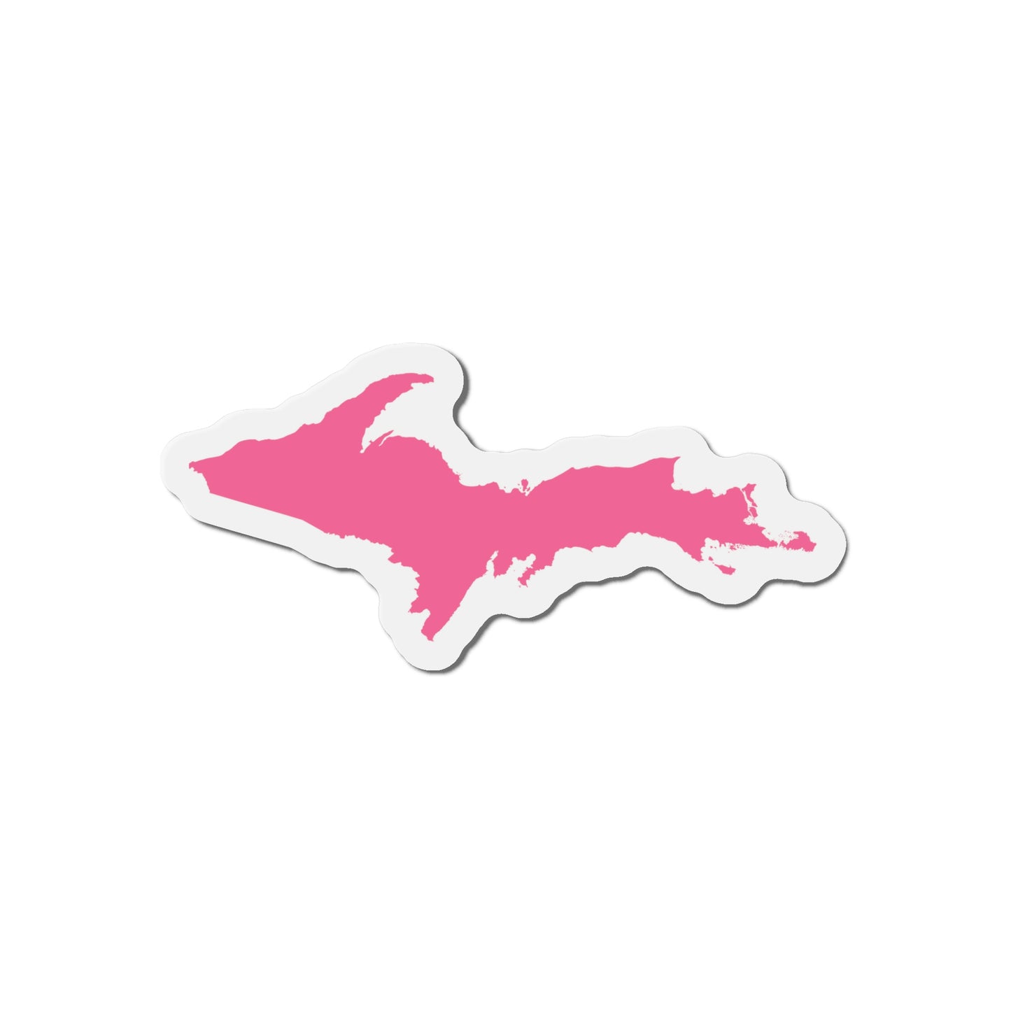 Michigan Upper Peninsula Kiss Cut Magnet (w/ Pink UP Outline)