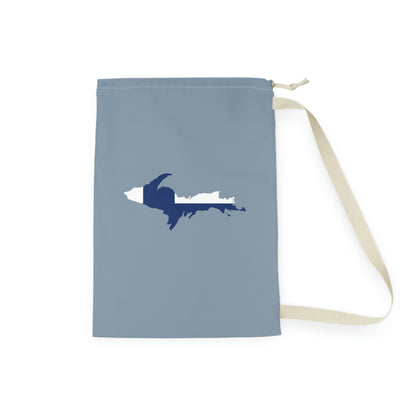 Michigan Upper Peninsula Laundry Bag (B-24 Liberator Grey w/ UP Finland Flag Outline)