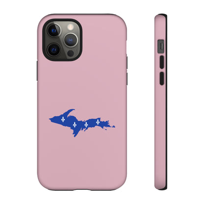 Michigan Upper Peninsula Tough Phone Case (Pink w/ UP Quebec Flag Outline) | Apple iPhone