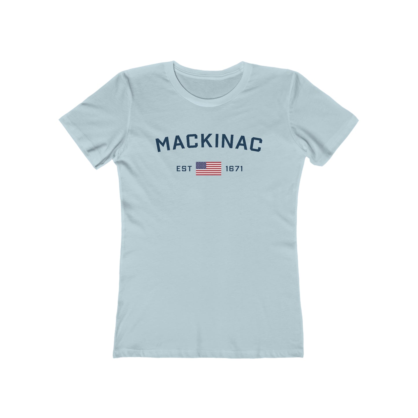 'Mackinac EST 1671' (w/USA Flag Outline) | Women's Boyfriend Cut