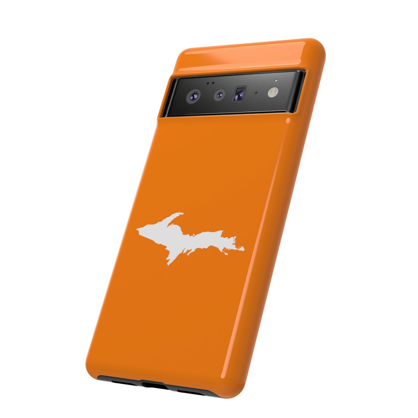 Michigan Upper Peninsula Tough Phone Case (Orange w/ UP Outline) | Samsung & Pixel Android