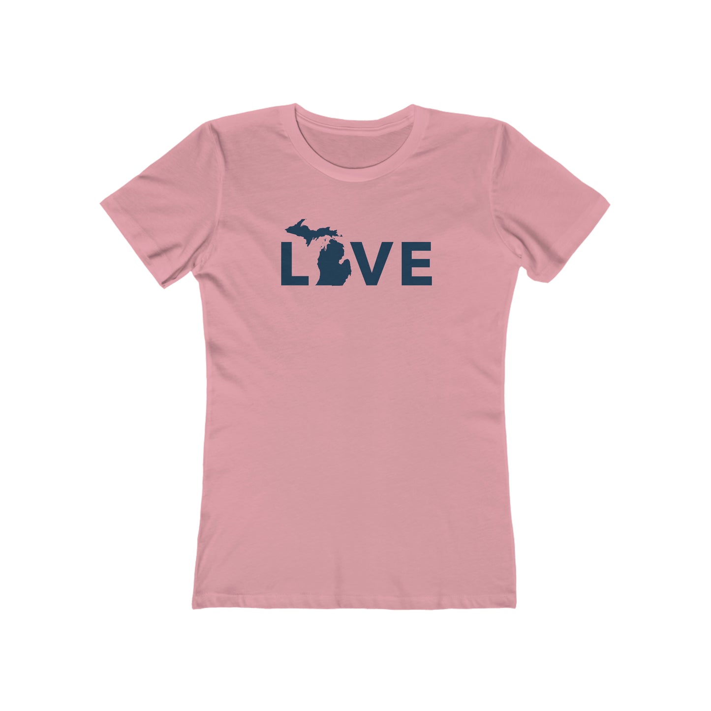 Michigan 'Love' T-Shirt (Geometric Sans Font) | Women's Boyfriend Cut