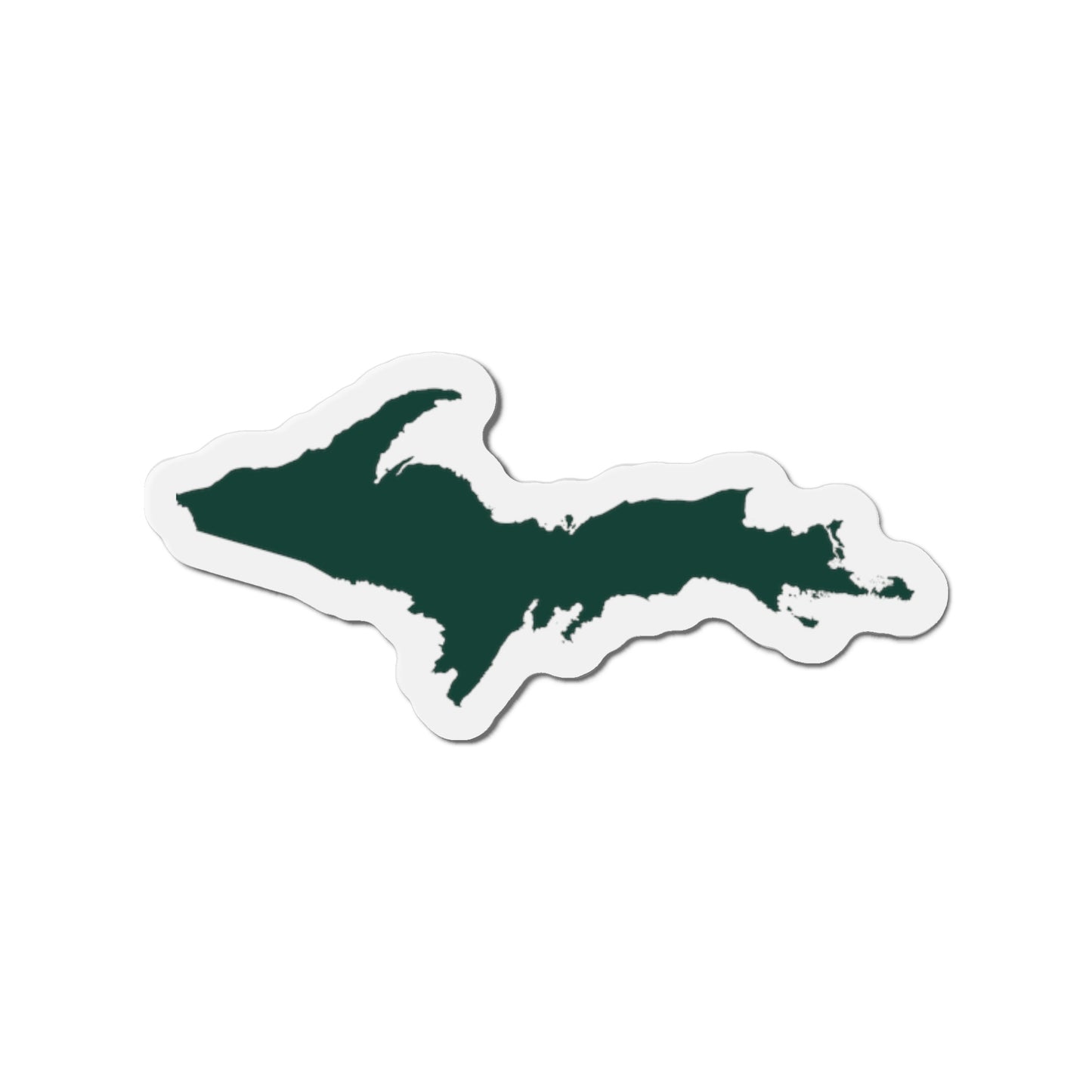 Michigan Upper Peninsula Kiss Cut Magnet (w/ Green UP Outline)