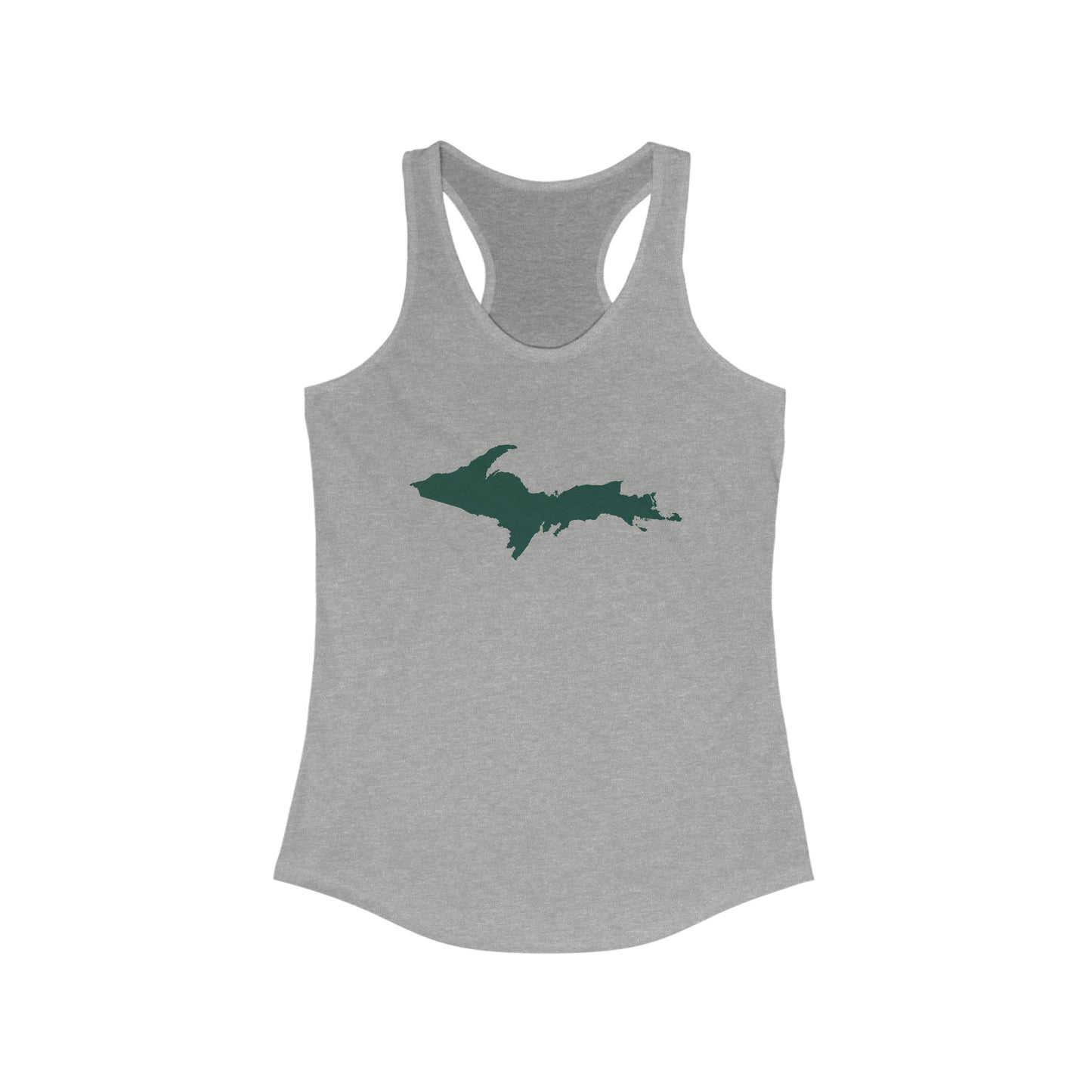 Michigan Upper Peninsula Tank Top (w/ Green UP Outline) | Women's Racerback