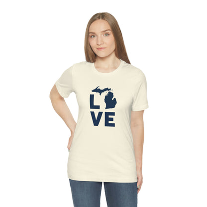 Michigan 'Love' T-Shirt (Geometric Sans Font) | Unisex Standard Fit