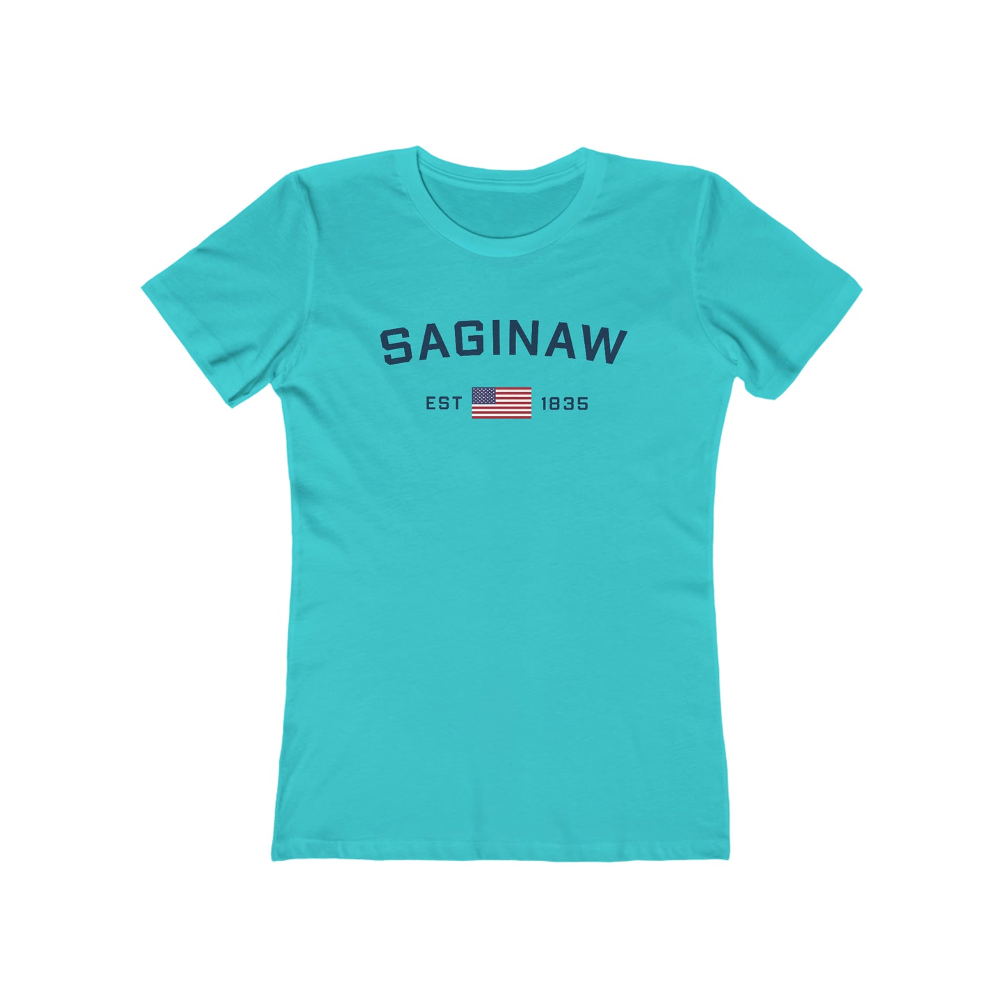 'Saginaw EST 1835' (w/USA Flag Outline) | Women's Boyfriend Cut