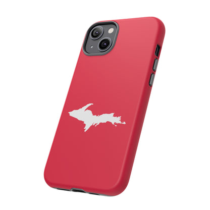 Michigan Upper Peninsula Tough Phone Case (Lighthouse Red w/ UP Outline) | Apple iPhone