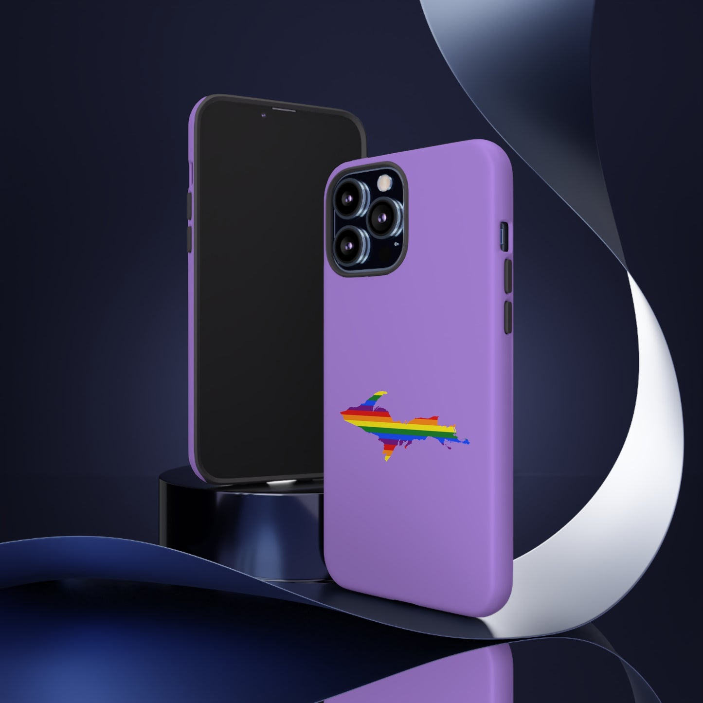 Michigan Upper Peninsula Tough Phone Case (Lavender w/ UP Pride Flag Outline) | Apple iPhone