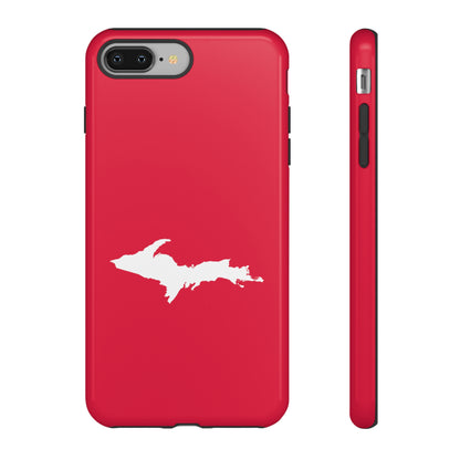 Michigan Upper Peninsula Tough Phone Case (Lighthouse Red w/ UP Outline) | Apple iPhone