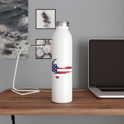 Michigan Upper Peninsula Water Bottle (w/ Large UP USA Flag Outline) | 20oz Double-Walled