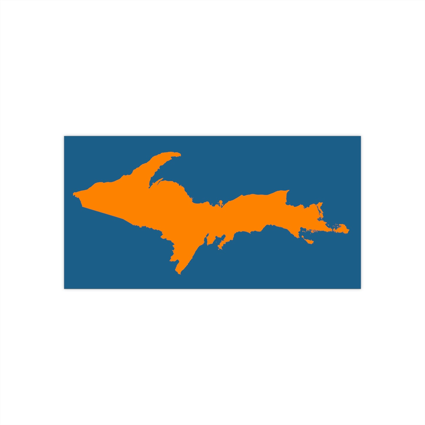 Michigan Upper Peninsula Bumper Sticker (w/ Orange UP Outline) | Blueberry Background