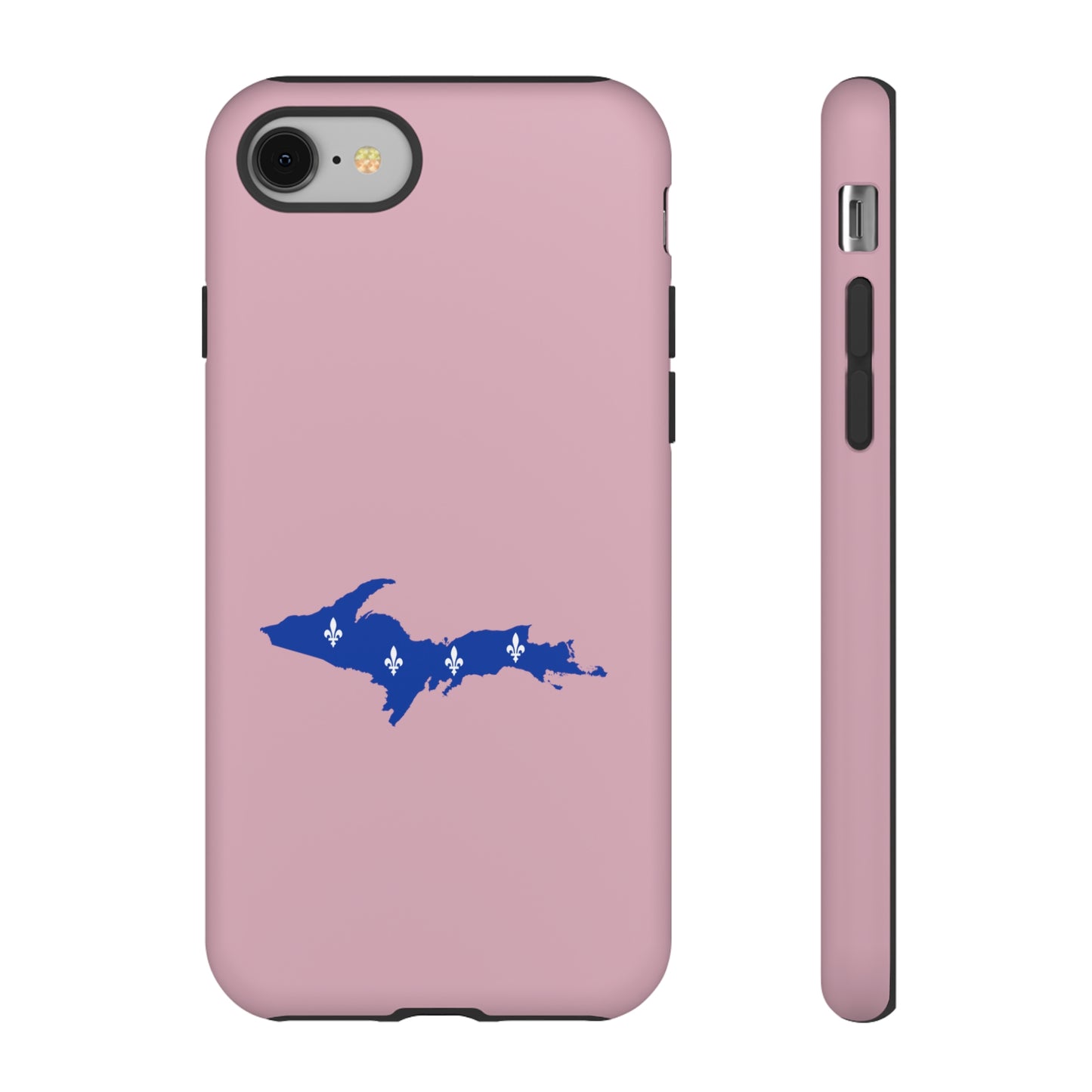 Michigan Upper Peninsula Tough Phone Case (Pink w/ UP Quebec Flag Outline) | Apple iPhone