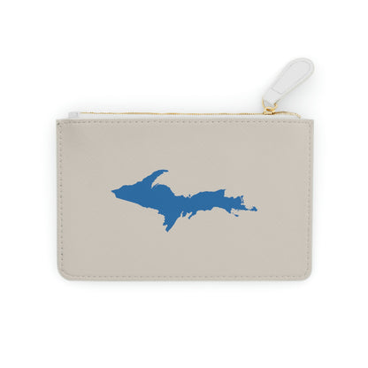 Michigan Upper Peninsula Mini Clutch Bag (Canvas Color w/ Azure UP Outline)