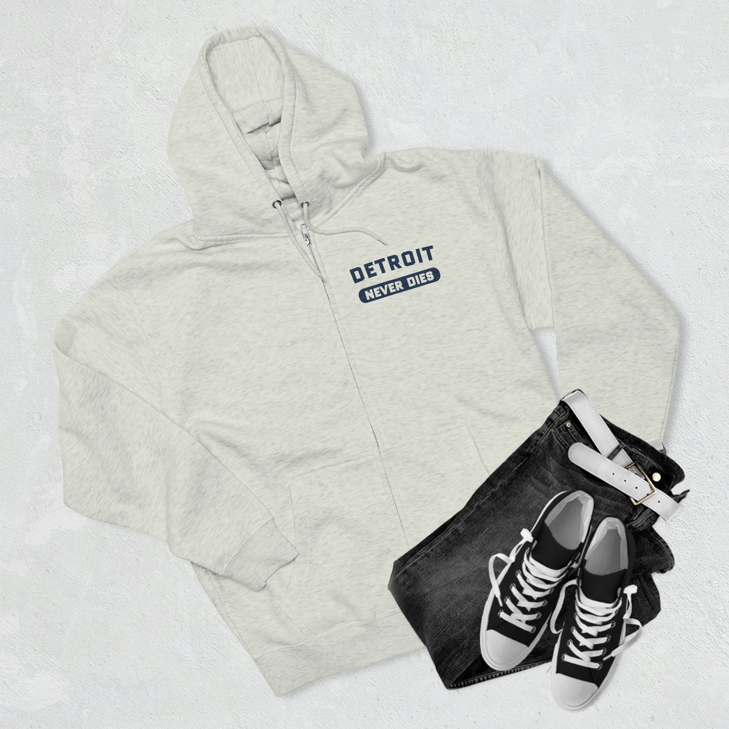 'Detroit Never Dies' Full-Zip Hoodie